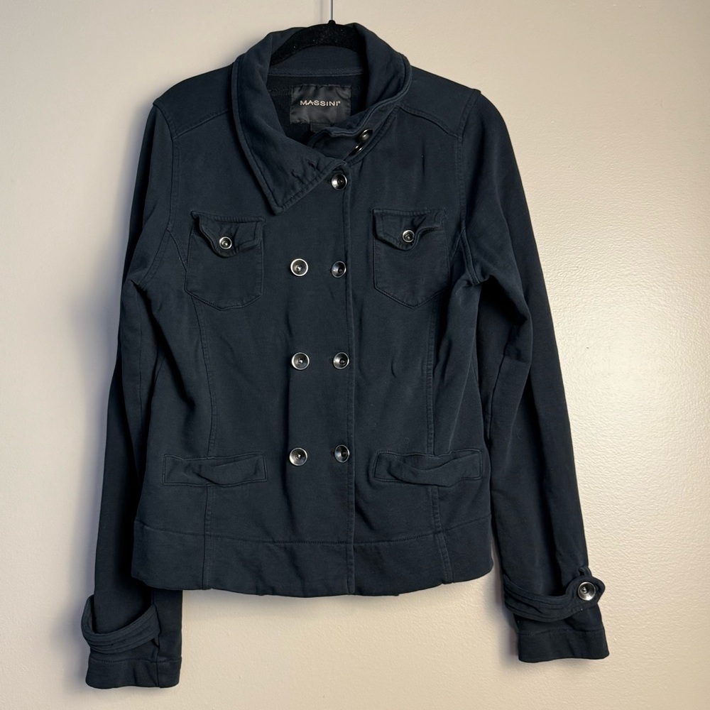 Massini Women's Black Double-Breasted Jacket